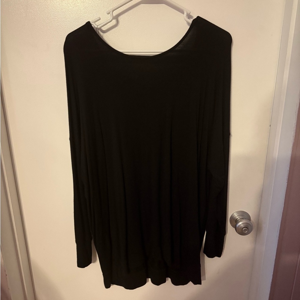 Workshop Republic Clothing Black Long Sleeve Relaxed Blouse